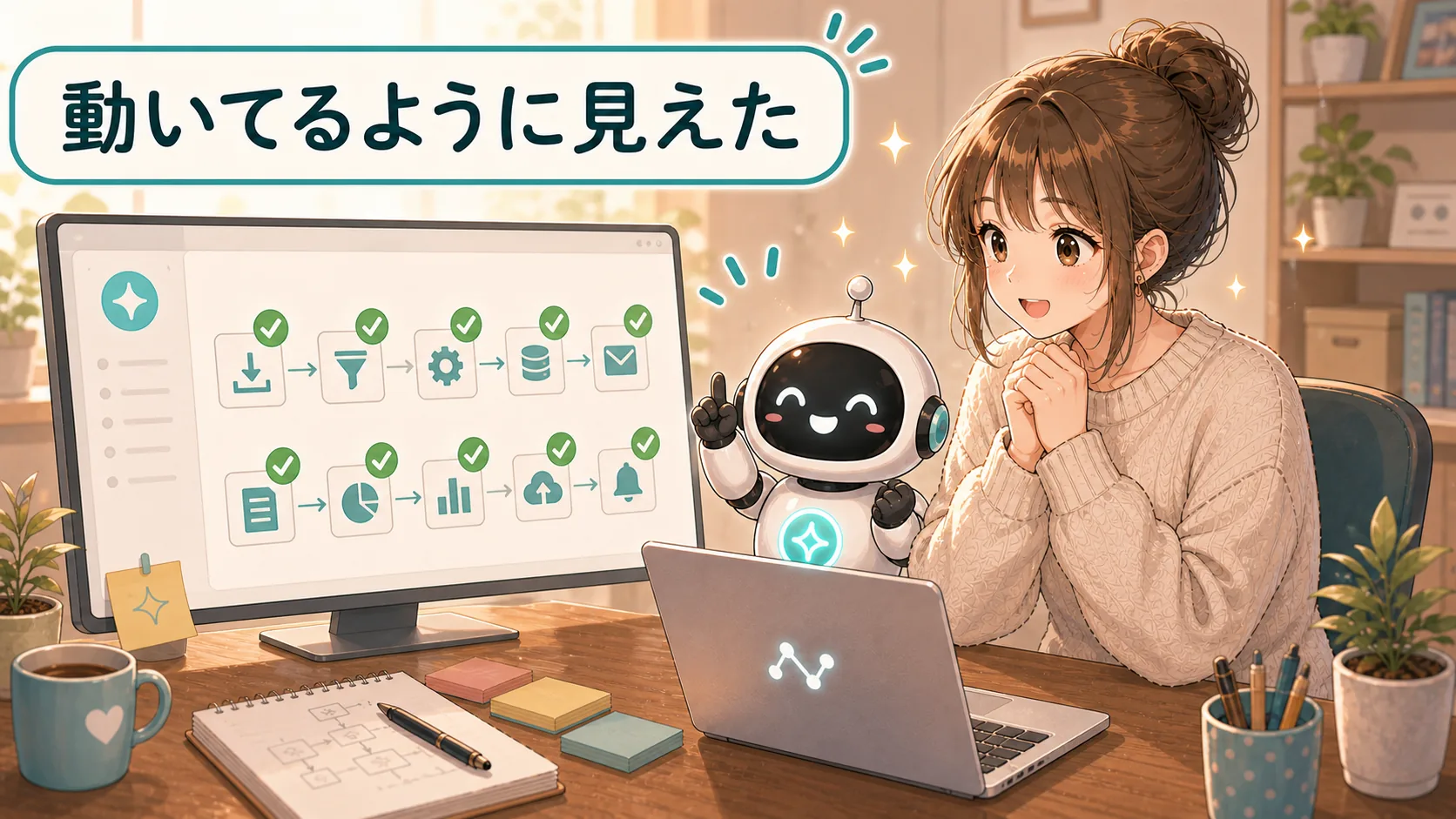 動いているふり